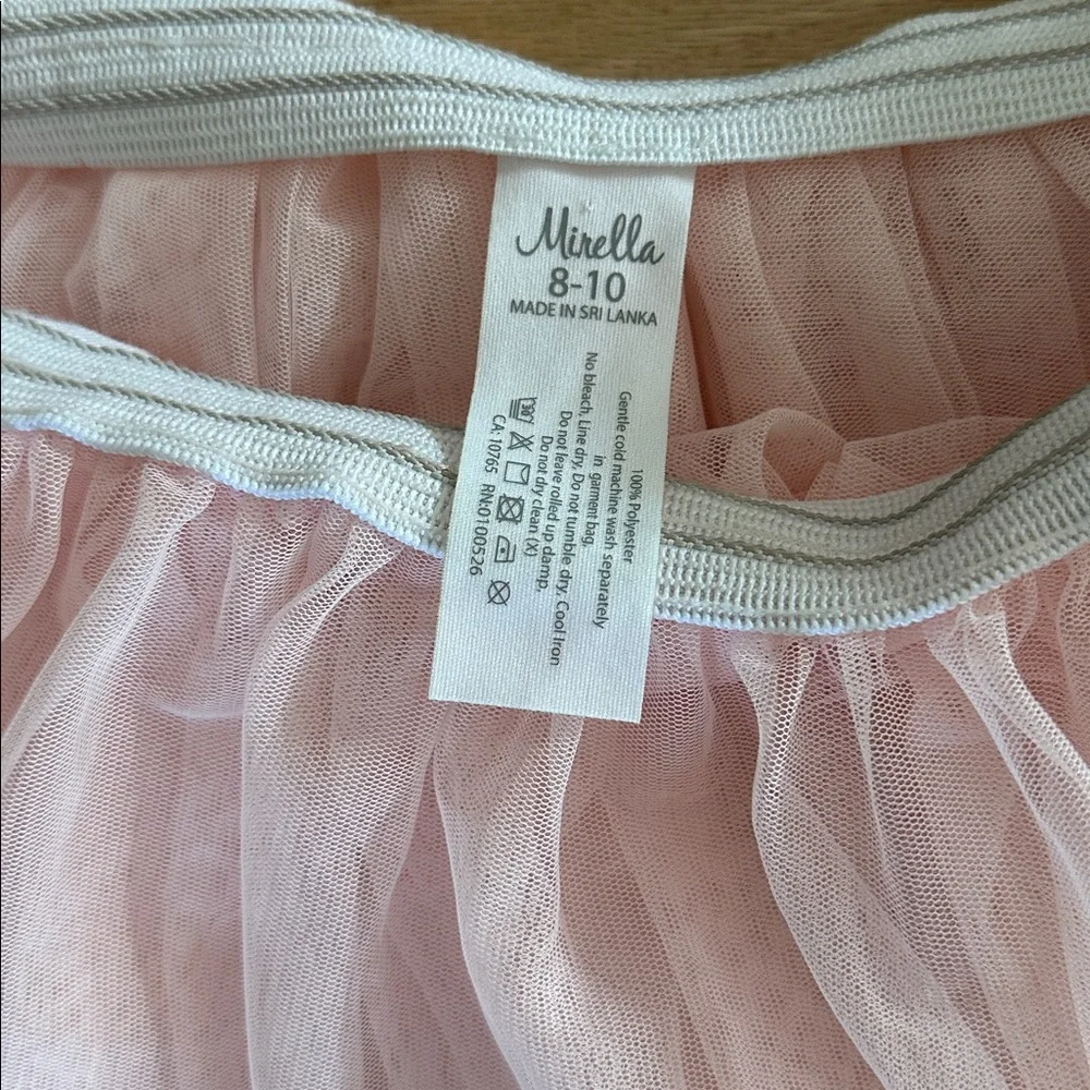 Mirella dance ballet light pink tutu rhinestone embellishment girls size 8-10